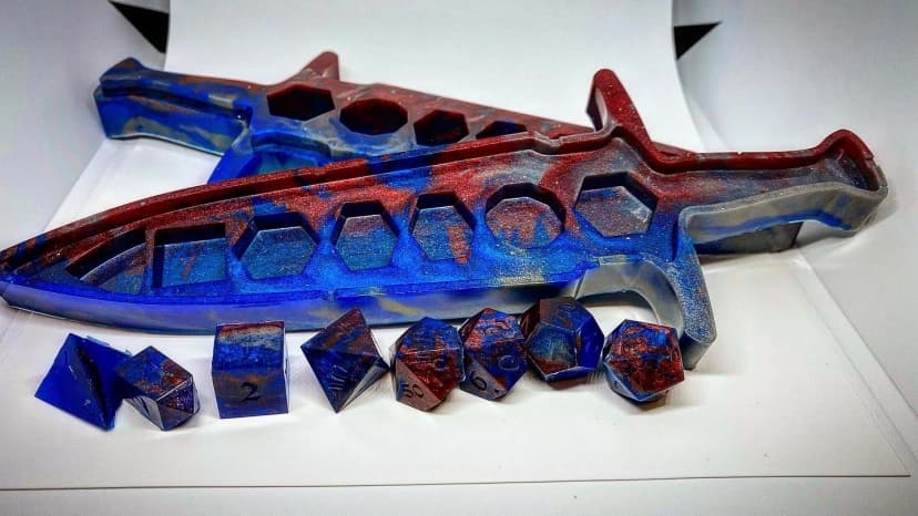 Dice Sword Container & Matching Dice